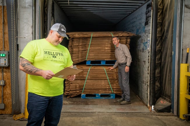 Boxes on a trailer