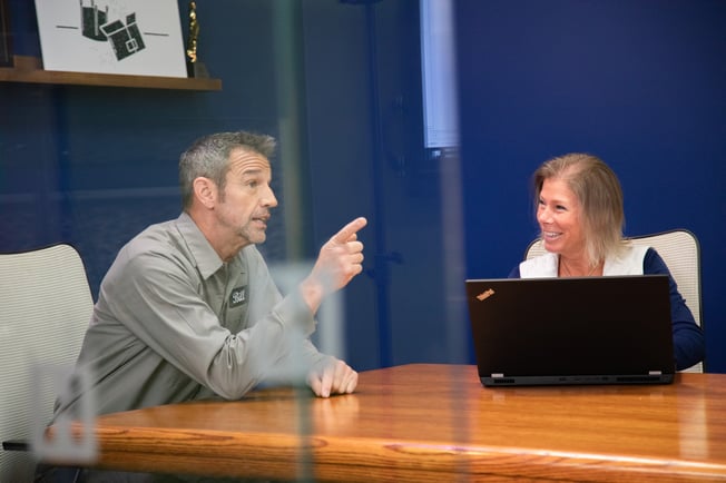Two people having a meeting